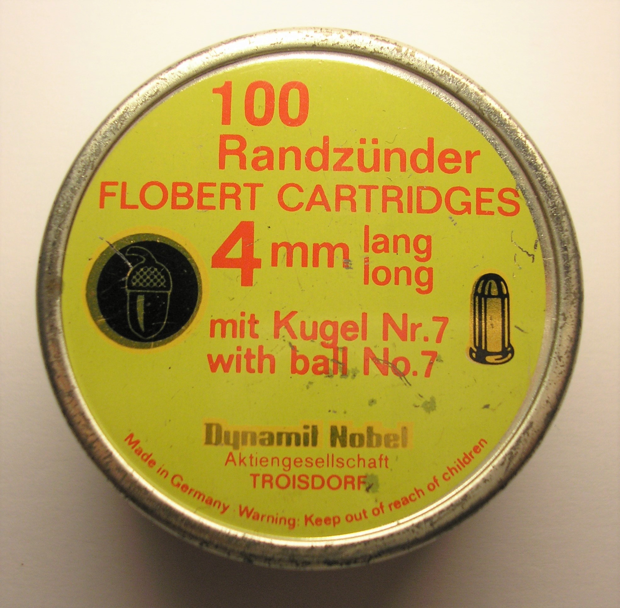 ./ammo/4mmFlobert/esker/Eske-4mmFlobert-Dynamit-Nobel-100skudd-Kugel-Nr7-Metall-1.JPG