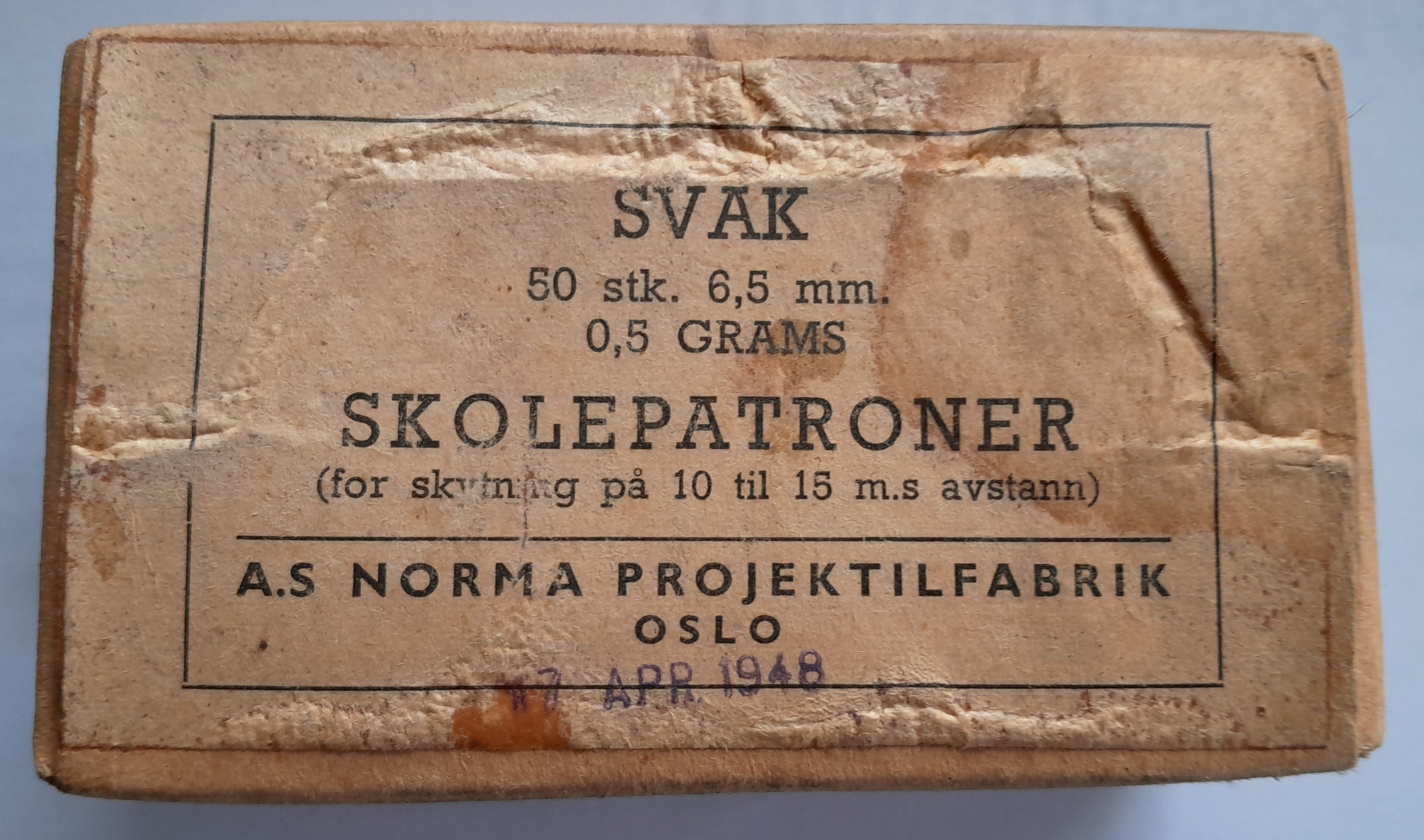 ./ammo/65x55/esker/Eske-65x55-Norma-50skudd-Skolepatroner-7-apr-1948-1.jpg